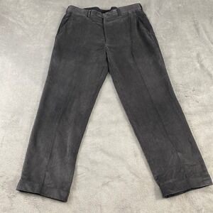 Joseph A Bank Charcoal Gray Corduroy Dress Pants Men's 36x30 Pleated Classic Fit